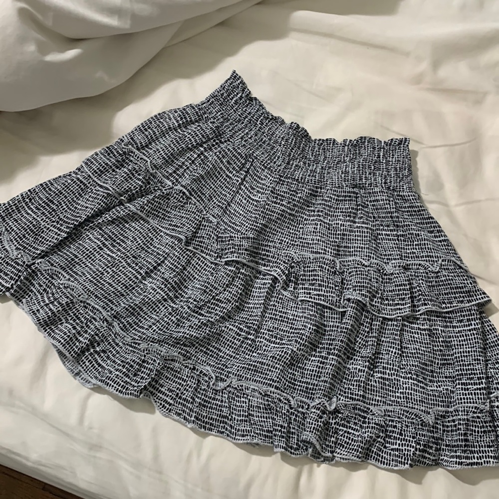 Summer skirt, black white with lining. 16 inches in length. Waist 22-24 inches